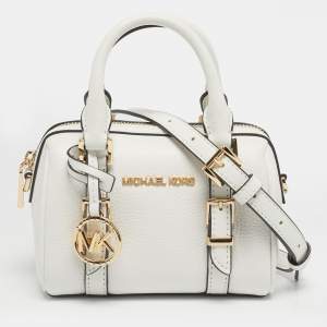 Pre Owned Michael Kors White Leather Extra Small Bedford Legacy Crossbody Bag