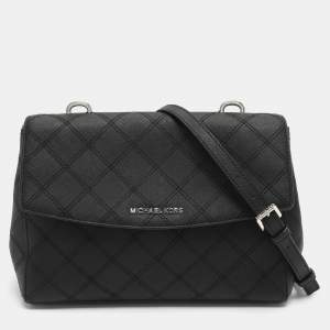 مملوكة مسبقًا حقيبة مايكل كورس أفا جلد رصاصي متوسطة بيد علوية