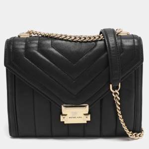 Pre Owned Michael Kors Whitney Medium Black Quilted Leather Shoulder Bag