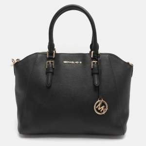 مملوكة مسبقًا Michael Kors Ciara Black Leather Satchel