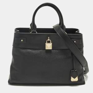 Pre Owned Michael Kors Gramercy Medium Black Leather Satchel