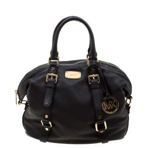 مملوكة مسبقًا MICHAEL Michael Kors Black Leather Bedford Belted Satchel