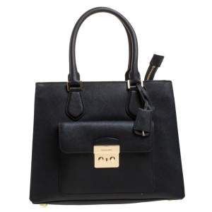 Pre Owned MICHAEL Michael Kors Black Leather Bridgette Tote