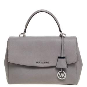 مملوكة مسبقًا Michael Kors Grey Leather Medium Ava Top Handle Bag
