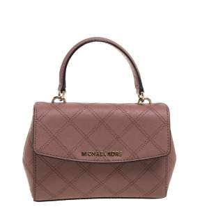 Pre Owned Michael Kors Old Rose Leather Mini Ava Top Handle Bag