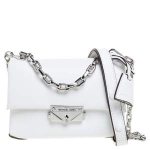 Pre Owned Michael Kors White Leather Extra Small Cece Top Handle Bag