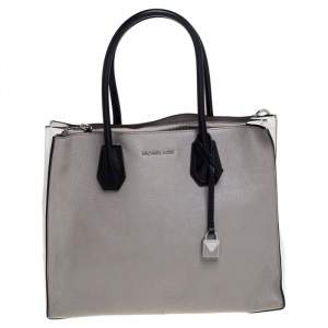 Pre Owned Michael Michael Kors Tri Color Leather Large Mercer Tote