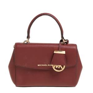 مملوكة مسبقًا Michael Kors Dark Red Leather Extra Small Ava Top Handle Bag