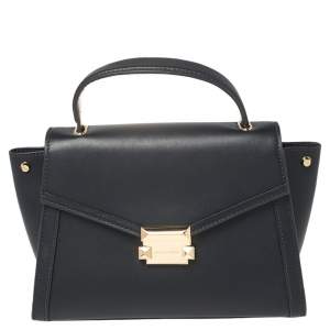 مملوكة مسبقًا Michael Kors Navy Blue Leather Medium Whitney Top Handle Bag
