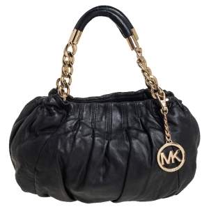 Pre Owned Michael Kors Black Leather Erin Hobo