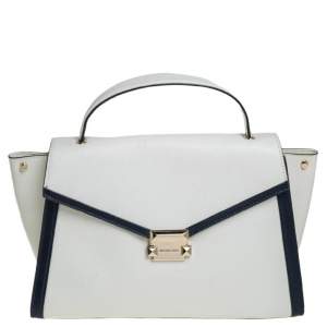 مملوكة مسبقًا Michael Kors White Leather Large Whitney Top Handle Bag