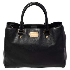 مملوكة مسبقًا MICHAEL Michael Kors Black Leather Kellen Top Handle Bag