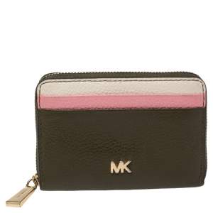 Michael Kors Multicolor Leather Mott Zip Around Wallet 