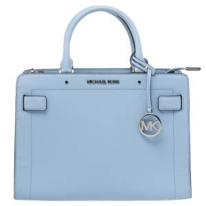 Pre Owned Michael Kors Blue Leather Medium East West Satchel
