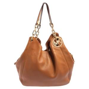 Pre Owned MICHAEL Michael Kors Tan Leather Fulton Hobo