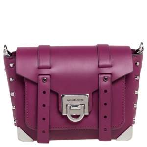 Michael Kors Purple Leather Small Manhattan Crossbody Bag