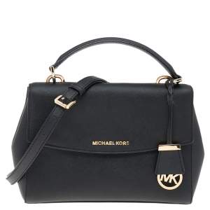 مملوكة مسبقًا Michael Kors Black Leather Small Ava Top Handle Bag