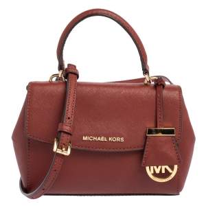 مملوكة مسبقًا Michael Kors Dark Red Leather Extra Small Ava Top Handle Bag