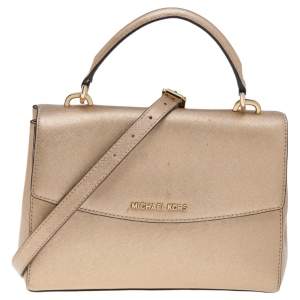 مملوكة مسبقًا Michael Kors Metallic Gold Leather Small Ava Top Handle Bag