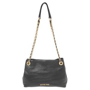 مملوكة مسبقًا MICHAEL Michael Kors Black Leather Jet Set Chain Shoulder Bag