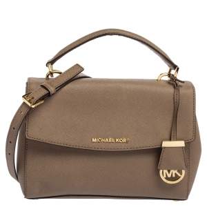مملوكة مسبقًا Michael Kors Dark Beige Saffiano Leather Small Ava Top Handle Bag
