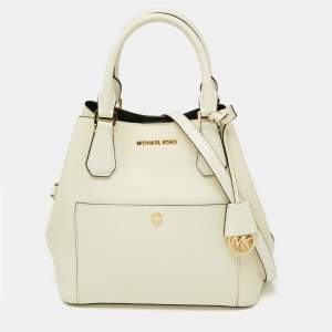 مملوكة مسبقًا Michael Kors Off White Leather Greenwich Tote 