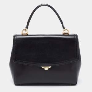 Pre Owned Michael Kors Black Leather Ava Top Handle Bag