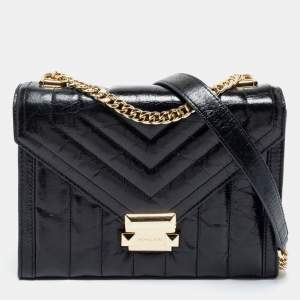 Pre Owned Michael Kors Black Quilted Leather Whitney Shoulder Bag