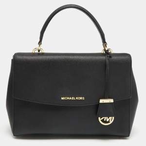 Pre Owned Michael Kors Black Leather Small Ava Top Handle Bag