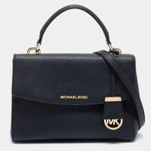 مملوكة مسبقًا Michael Kors Black Leather Small Ava Top Handle Bag