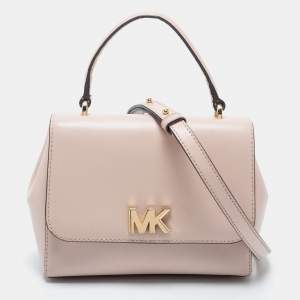 Pre Owned Michael Kors Light Pink Leather Small Mott Top Handle Bag