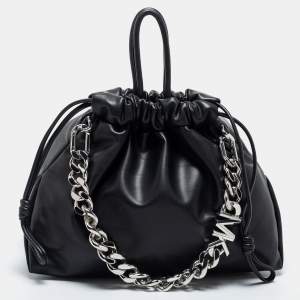 Pre Owned Michael Kors Black Leather Nola Shoulder Bag