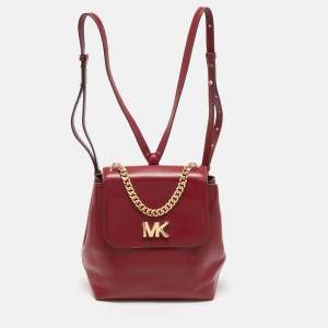 Michael Kors Red Leather Mott Backpack