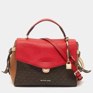 Pre Owned Michael Kors Multicolor Coated Canvas and Leather Bristol Medium Top Handle Bag