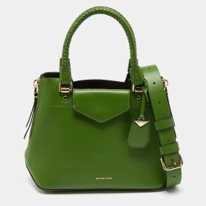 Pre Owned Michael Kors Green Leather Blakely Tote