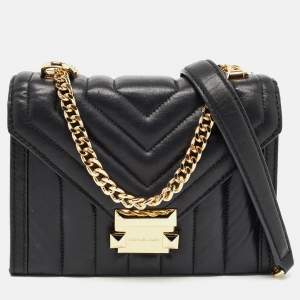 Pre Owned Michael Kors Black Quilted Leather Small Whitney Shoulder Bag