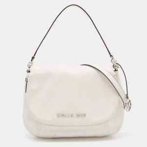Pre Owned Michael Kors Off White Leather Medium Bedford Top Handle Bag