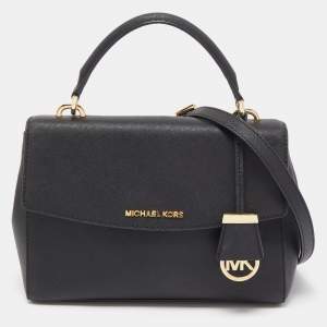 Pre Owned Michael Kors Black Leather Small Ava Top Handle Bag