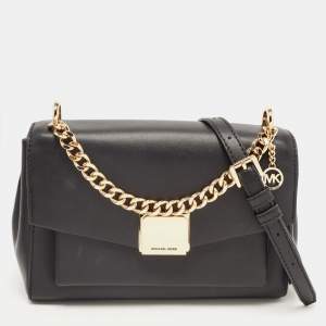 Pre Owned Michael Kors Black Leather Small Lita Crossbody Bag 