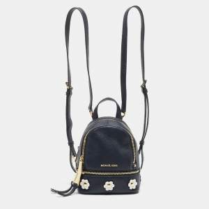 Michael Kors Blue Leather Mini Rhea Backpack