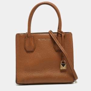 Pre Owned Michael Kors Brown Leather Small Mercer Tote