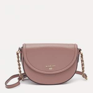 Pre Owned Michael Kors Old Rose Leather Jet Set Charm Crossbody Bag