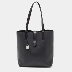 Pre Owned Michael Kors Black Grained Leather Large Tote