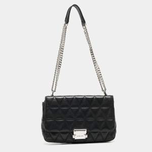 Michael Kors Black Quilted Leather Large Sloan Shoulder Bag