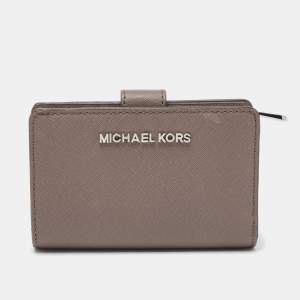 Michael Kors Grey Saffiano Leather French Compact Wallet