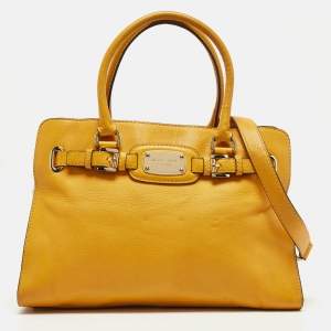 Pre Owned Michael Kors Mustard Leather East/West Hamilton Tote