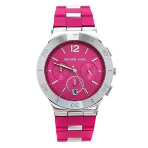 Michael Kors Pink Stainless Steel Wyatt MK6170 Women's Wristwatch 40 mm