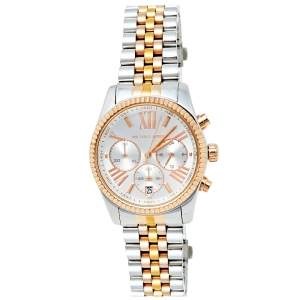 Pre Owned Michael Kors Silver Tri-Tone Stainless Steel Lexington MK5735 Women's Wristwatch 38 mm