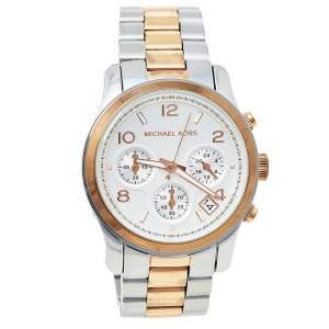Michael Kors Silver Two Tone Stainless Steel Chronograph MK5315 Women's Wristwatch 38 mm