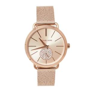 Michael Kors Rose Gold Tone Stainless Steel Portia MK3845 Women's Wristwatch 37 mm